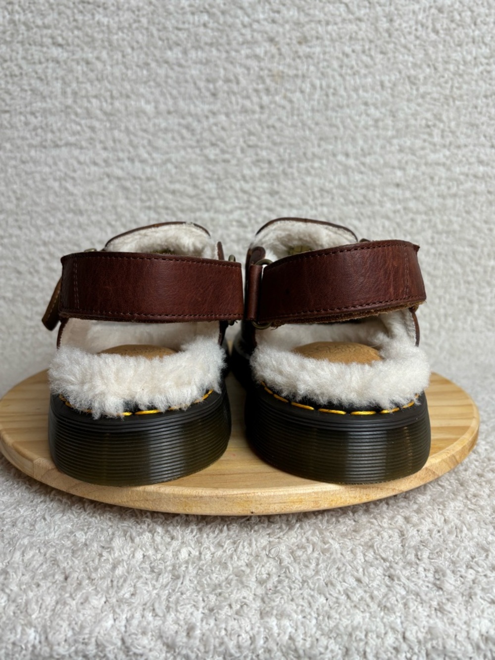 Dr Martens Shoes M8 W9 Brown Jorge II FL Faux Fur Line Leather Slingback Mules - Picture 8 of 14
